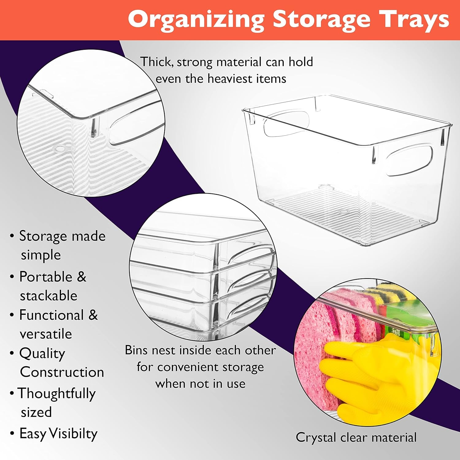 Clear Plastic Storage Bins  Perfect Kitchen Organization and Storage or Pantry