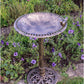 912449 WB Outdoor Garden Bird Bath Bronze Weather Resistant Polyresin 30 Inch