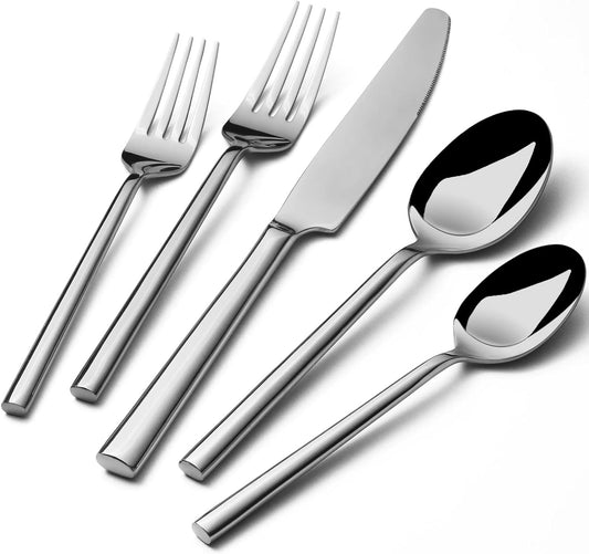 Potter 20-Piece Forged Silverware Set Stainless Steel Flatware 