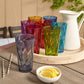 Optix Plastic Reusable Drinking Glasses Set of 8 20Oz Water Cups in Jewel Tone Colors