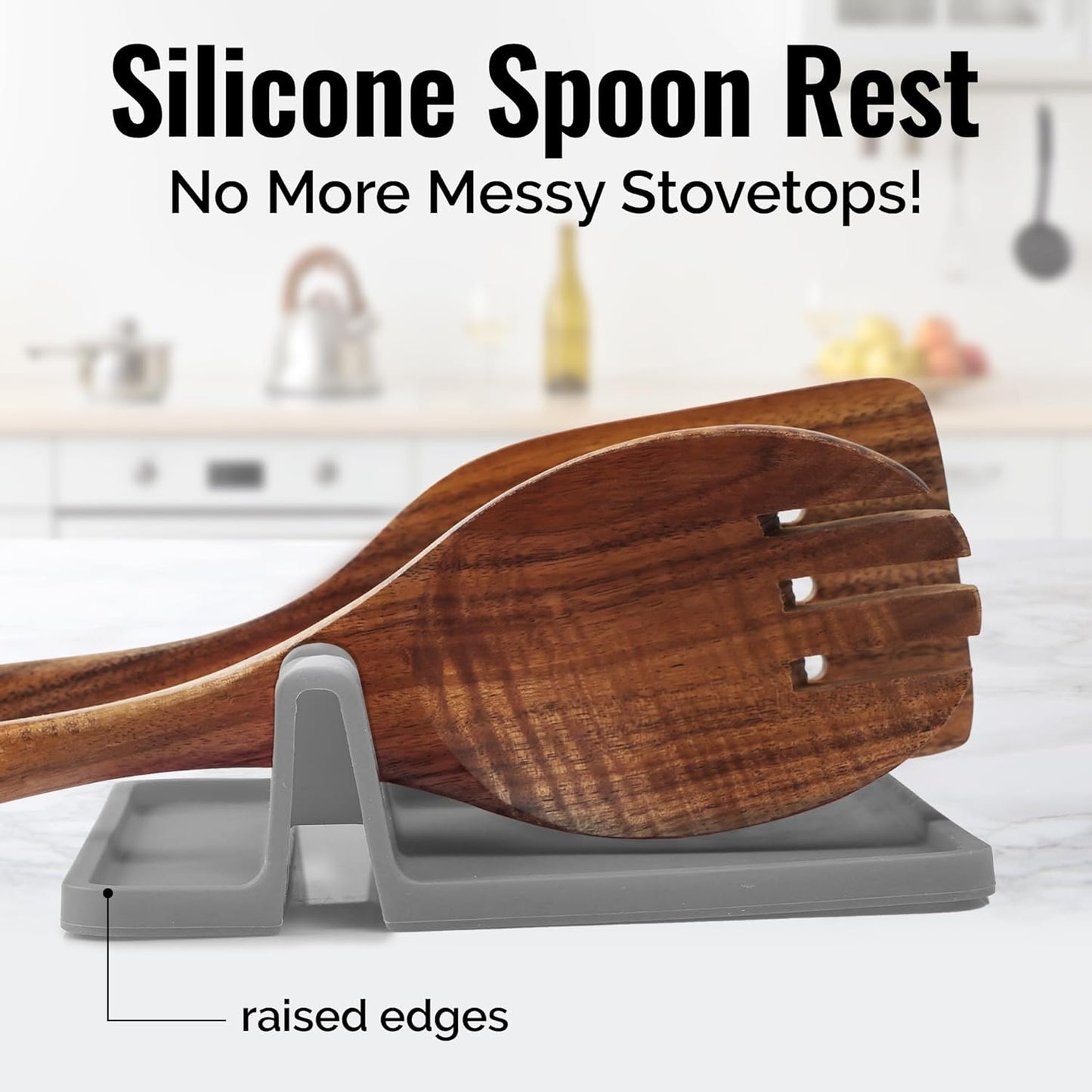 Silicone Utensil Rest  Bpa-Free Durable Spoon Rest with Drip Pad