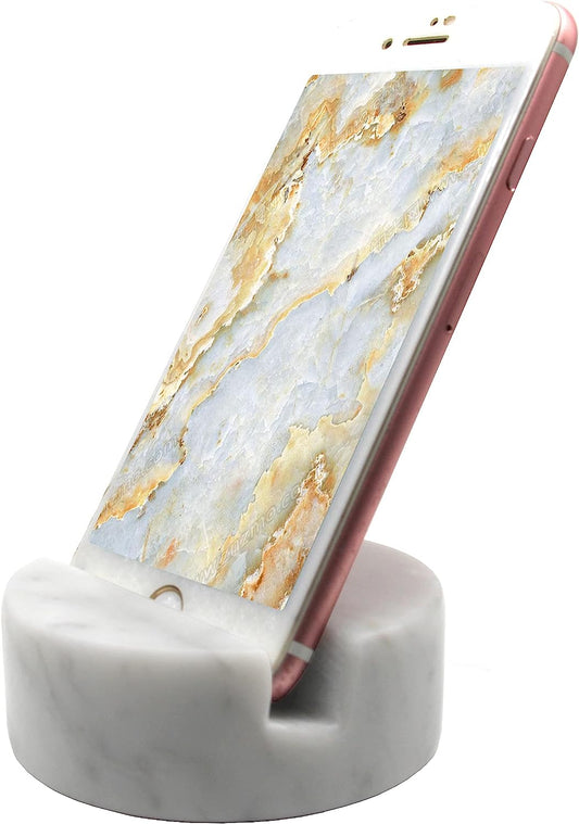 Luxurious Marble Cell Phone Stand Holder for Cellphone Tablet on Desk Countertop