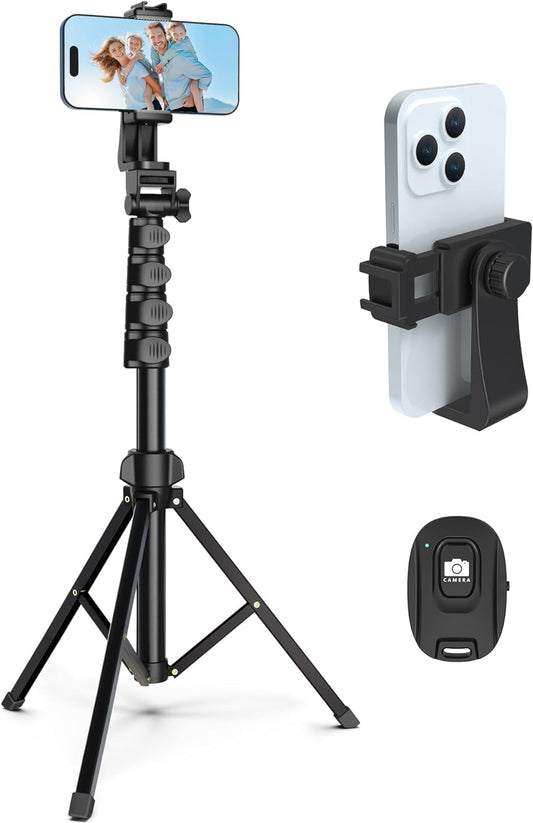 64 Tripod for Cell Phone & Camera Phone Tripod with Remote and Phone Holder