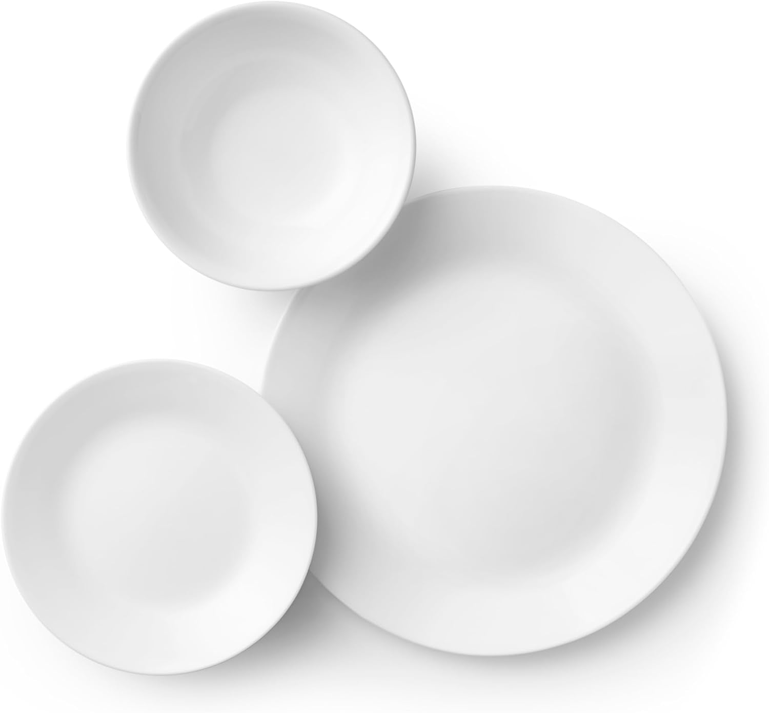 Vitrelle 18-Piece Service for 6 Dinnerware Set Triple Layer Glass and Chip