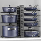 under Cabinet Adjustable 8 Tier Pot Organizers inside Cabinet