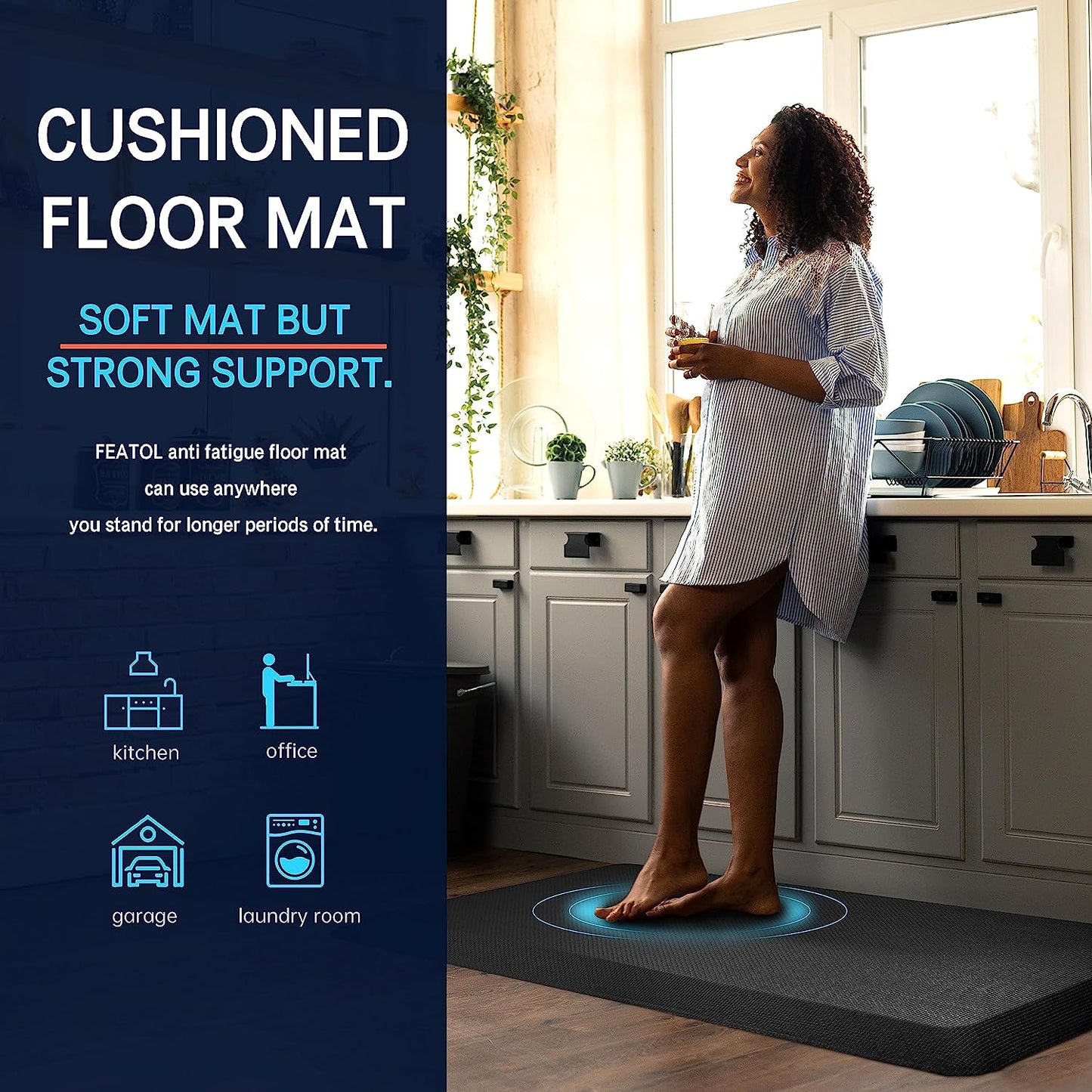 anti Fatigue Mats for Kitchen Floor 9/10 Extra Thick Standing Desk Mat