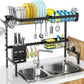 over the Sink Dish Drying Rack Adjustable Length 25 33In 2 Tier Dish Rack over Sink