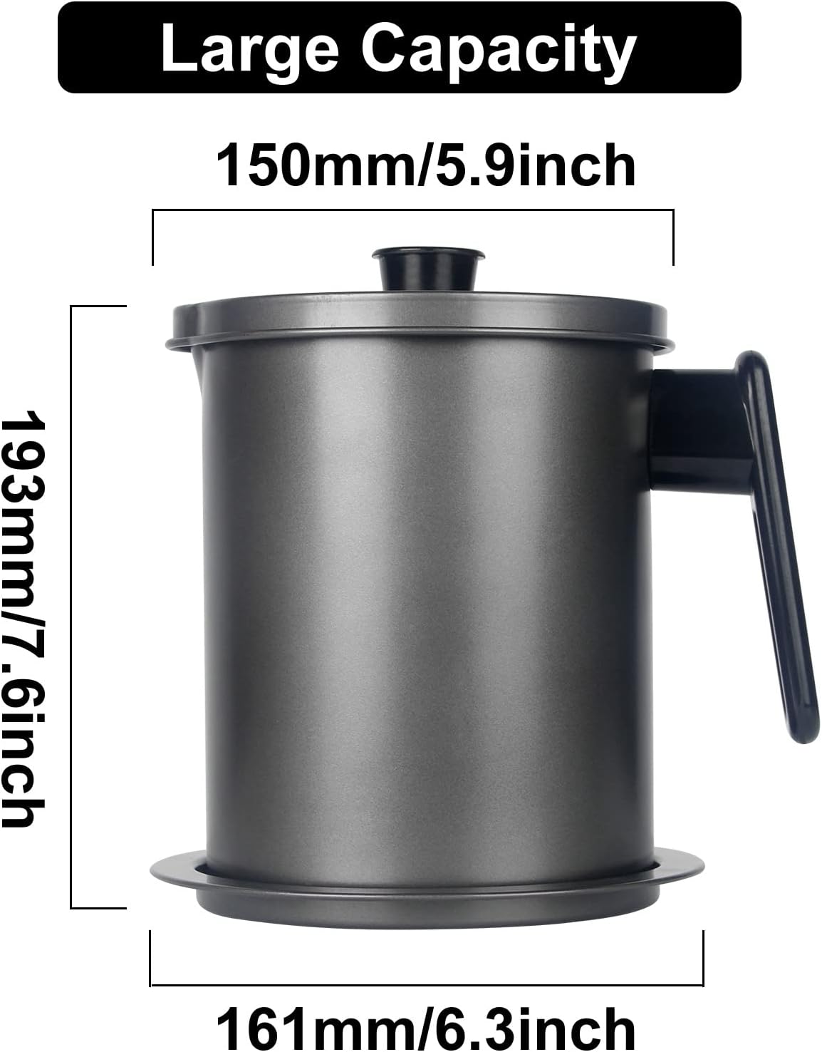 Bacon Grease Container with Strainer Kitchen Oil Container Grease Can Oil Filter Pot 57 Oz