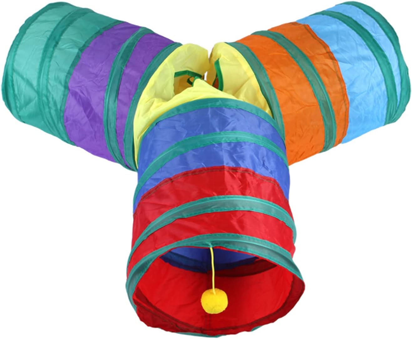 32Pcs Cat Toys Kitten Interactive Pet Toys Assortments Foldable Rainbow Tunnel