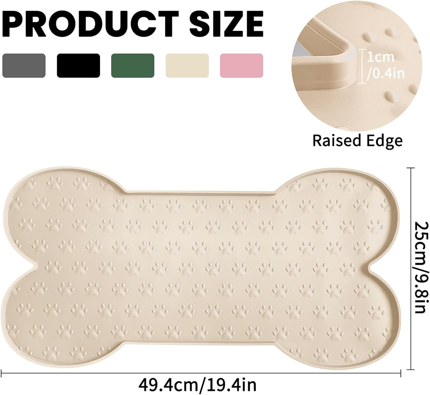 Dog Food Mat Anti Slip Silicone Dog Bowl Mat Thicker Pet Placemat Waterproof 