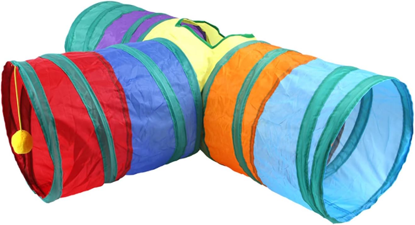 32Pcs Cat Toys Kitten Interactive Pet Toys Assortments Foldable Rainbow Tunnel