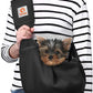 Small Dog Sling Carrier  Adjustable Strap  Zip Pocket  Suitable for Puppies Black