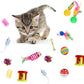 32Pcs Cat Toys Kitten Interactive Pet Toys Assortments Foldable Rainbow Tunnel