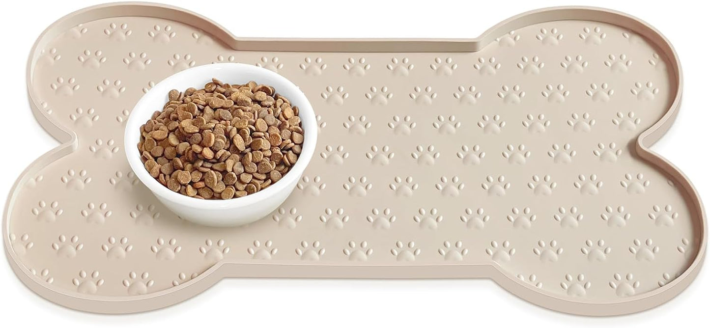 Dog Food Mat Anti Slip Silicone Dog Bowl Mat Thicker Pet Placemat Waterproof 