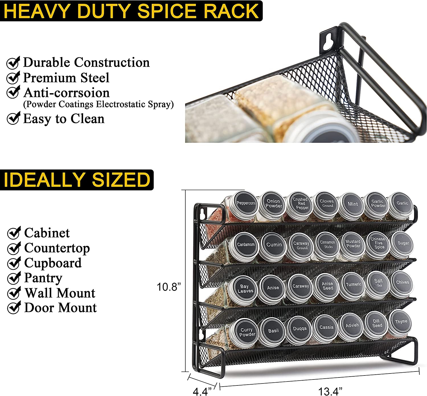  386 Spice Labels Chalk Marker and Funnel Set for Cabinet 