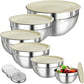 6 PCS Stainless Steel Mixing Bowls with 3 Grater Attachments