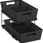 2 Tier Bathroom Organizer Tray Pull Out Sliding Drawer/Under-Sink Storage Black