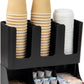 6 Compartment Upright Breakroom Coffee Condiment and Cup Storage Organizer