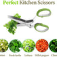 Herb Scissors Set  Kitchen Herb Shears Cutter with 5 Blades and Cover Sharp 