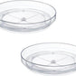 2 Pack 9 Inch Clear Non-Skid Lazy Susan Organizers Turntable Rack for Kitchen 