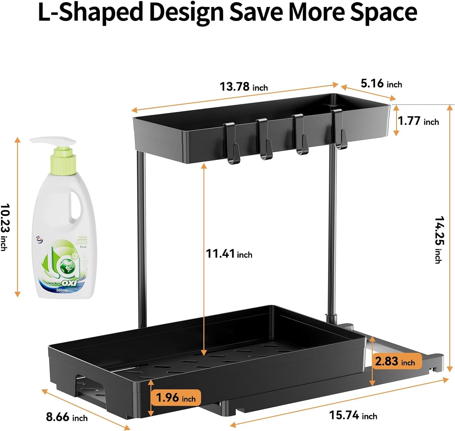 2 Pack under Sink Organizers and Storage 2 Tier Pull Out Bathroom Cabinet 