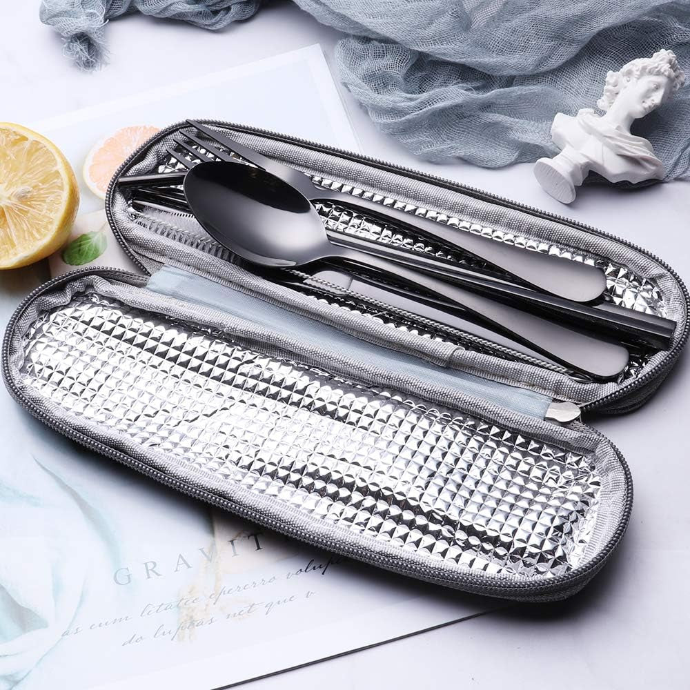 Portable Stainless Steel Flatware Set Travel Camping Cutlery  Portable Utensil 