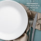 Vitrelle 18-Piece Service for 6 Dinnerware Set Triple Layer Glass and Chip