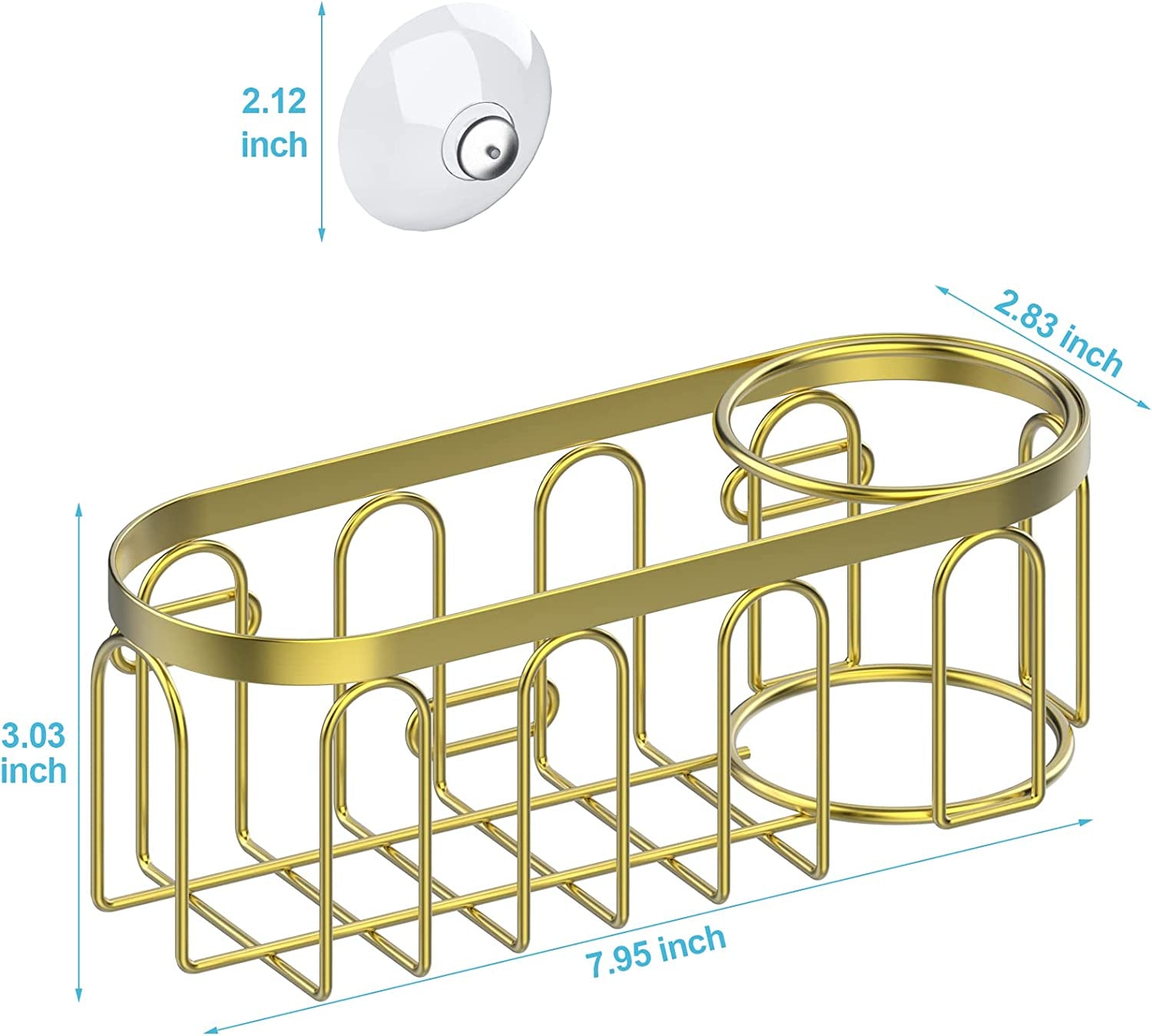 2 In 1 Sponge Holder for Kitchen Sink Suction Cup Rack Caddy