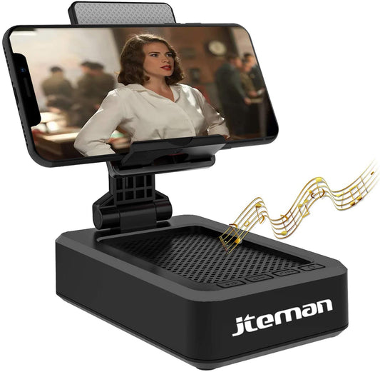 Cell Phone Stand with Wireless Bluetooth Speaker and Anti Slip Base HD Surround Sound Perfect 