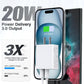 USB C Wall Charger Block 20W 2 Pack Dual Port PD Power Delivery Fast Type C Charging