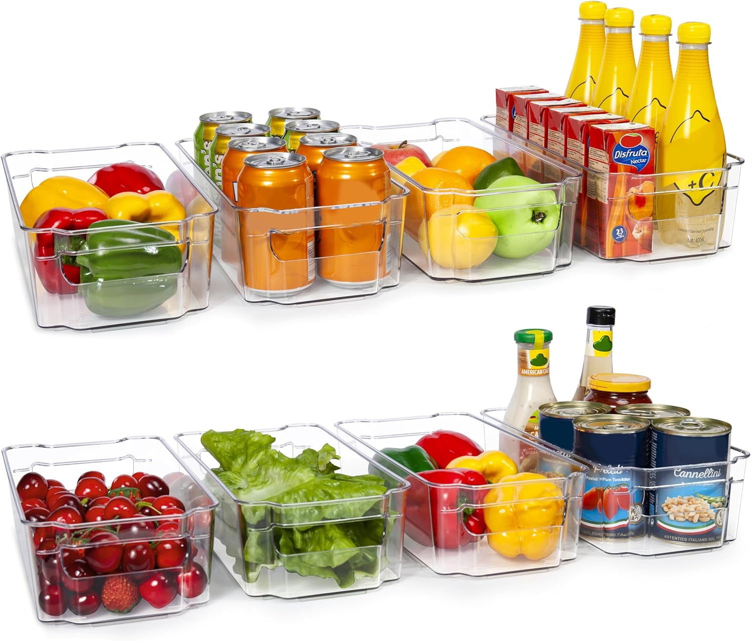 Refrigerator Organizer Bins  8Pcs Clear Plastic Bins for Fridge Freezer Kitchen