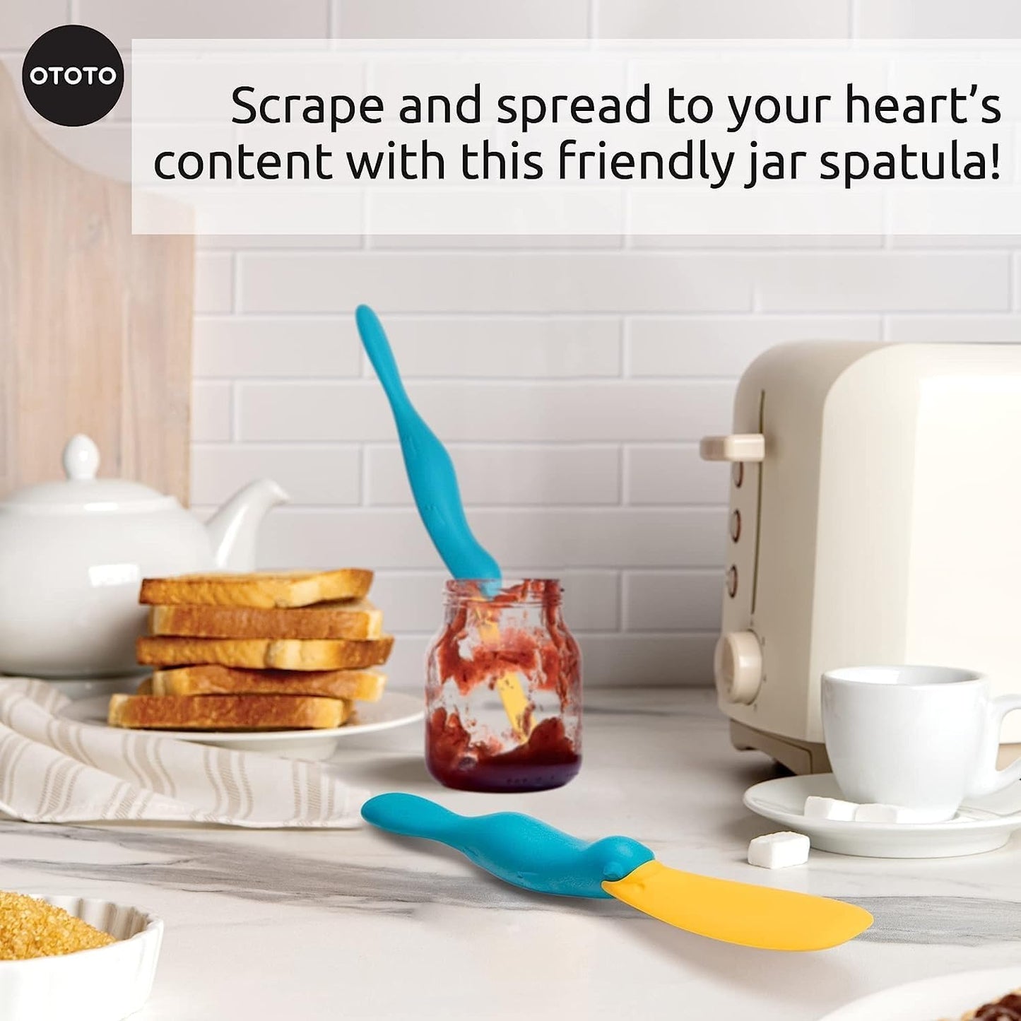 Splatypus Jar Spatula for Scooping and Scraping Unique Fun Cooking Kitchen Gadgets