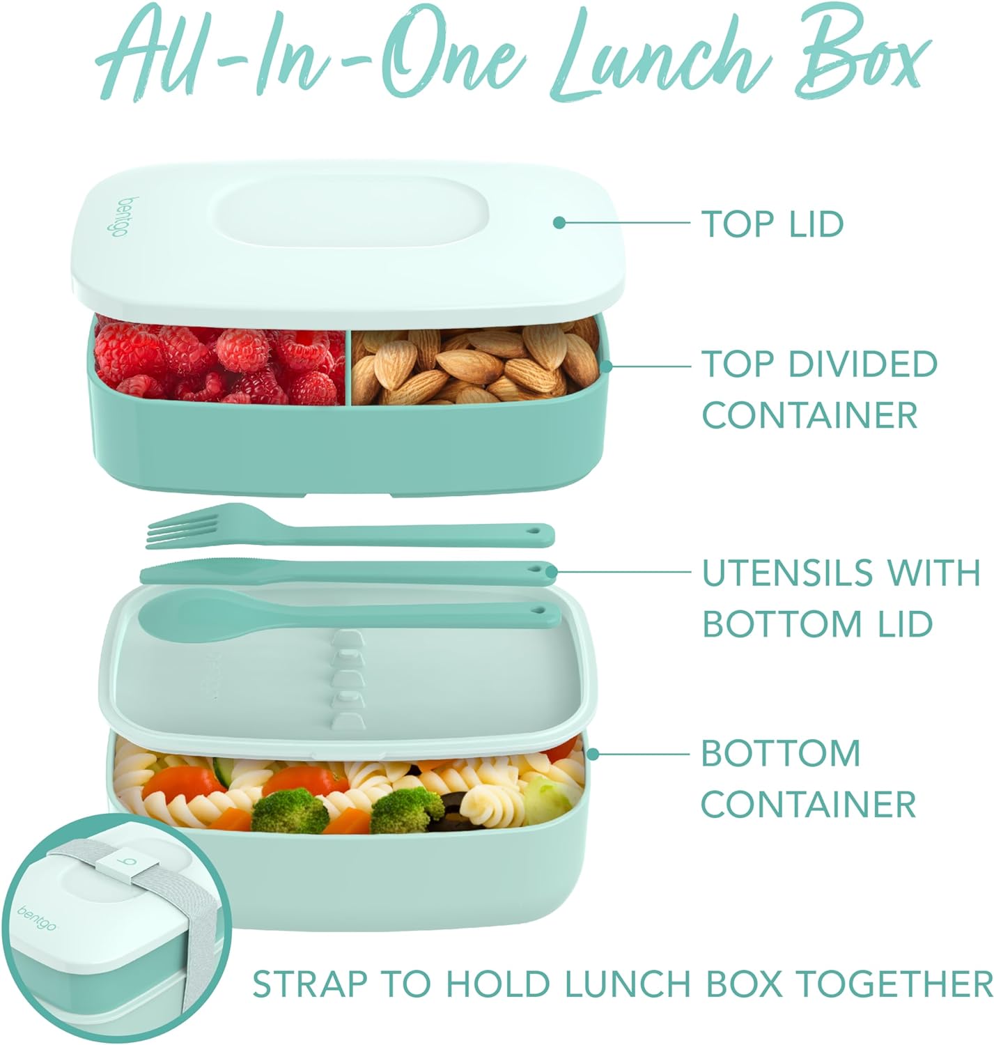  Classic  Adult Bento Box All In One Stackable Lunch Box Container