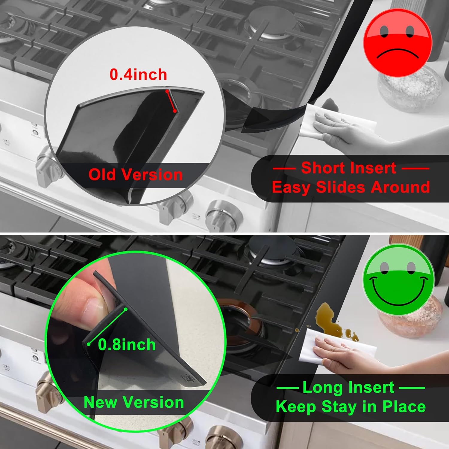 Silicone Stove Counter Gap Cover  Filler by  25 Long Sealing Spills between Kitchen