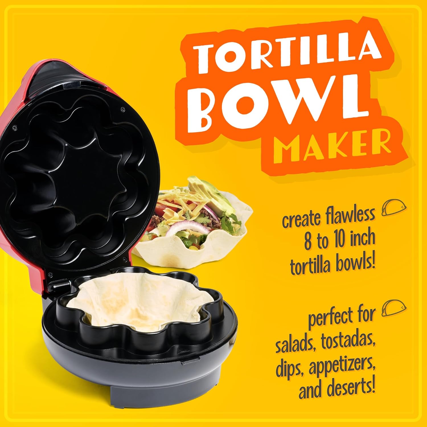 Taco Tuesday Tor tilla Bowl Maker for Baked Taco Bowls TostadasSalads Dips Appetizers