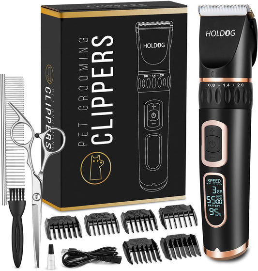 Dog Clippers Professional Heavy Duty Grooming Clipper 3 Speed Low Noise High