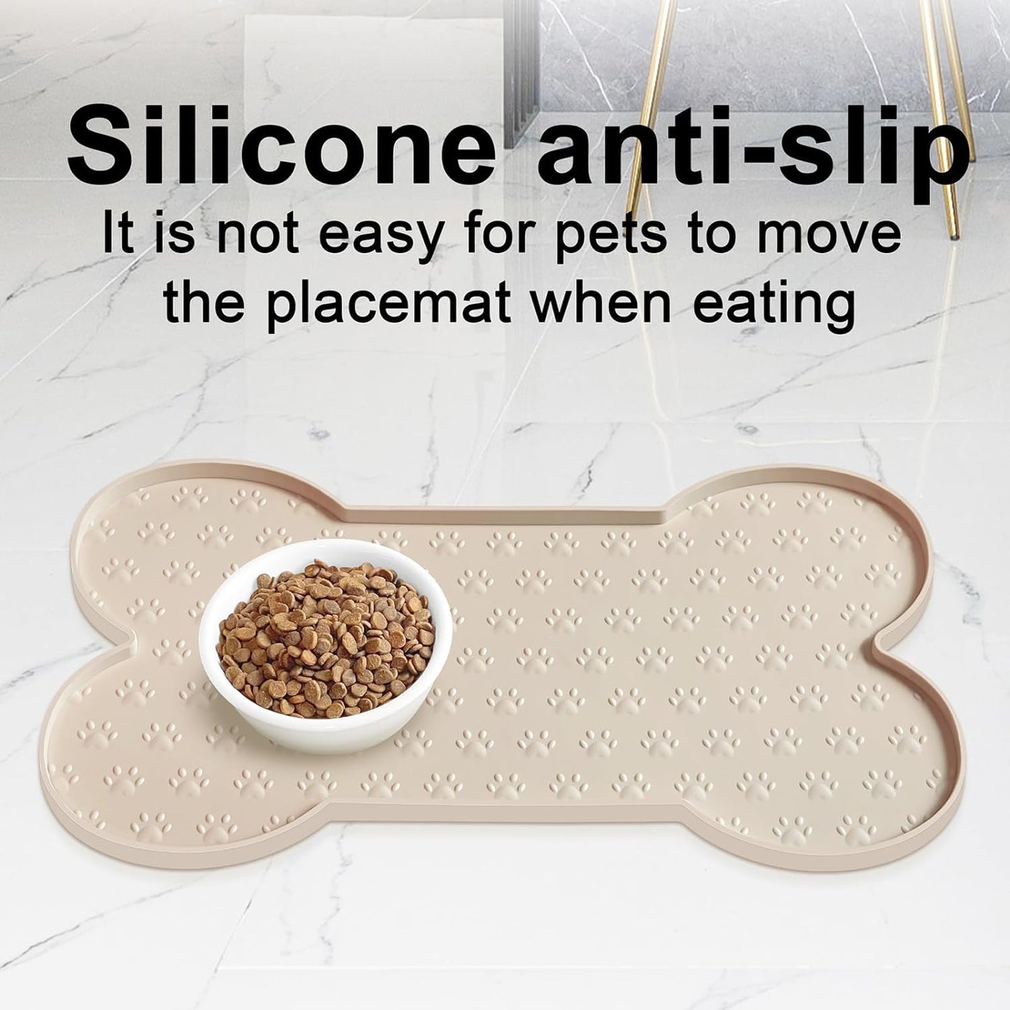 Dog Food Mat Anti Slip Silicone Dog Bowl Mat Thicker Pet Placemat Waterproof 