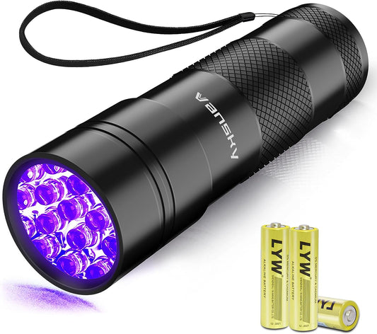 Black Light UV Flashlight Blacklight 12 LED Urine Detector for Dog/Cat/Pet Urine 