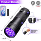 Black Light UV Flashlight Blacklight 12 LED Urine Detector for Dog/Cat/Pet Urine 