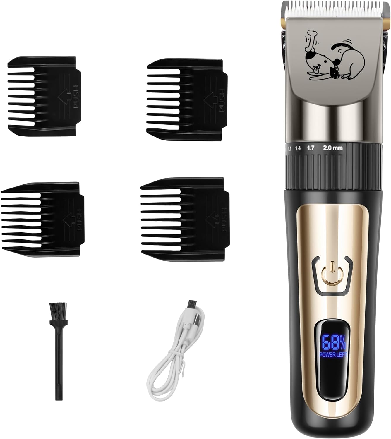 Dog Clippers Cordless Low Noise Rechargeable Electric Dog Grooming Clipper Kit