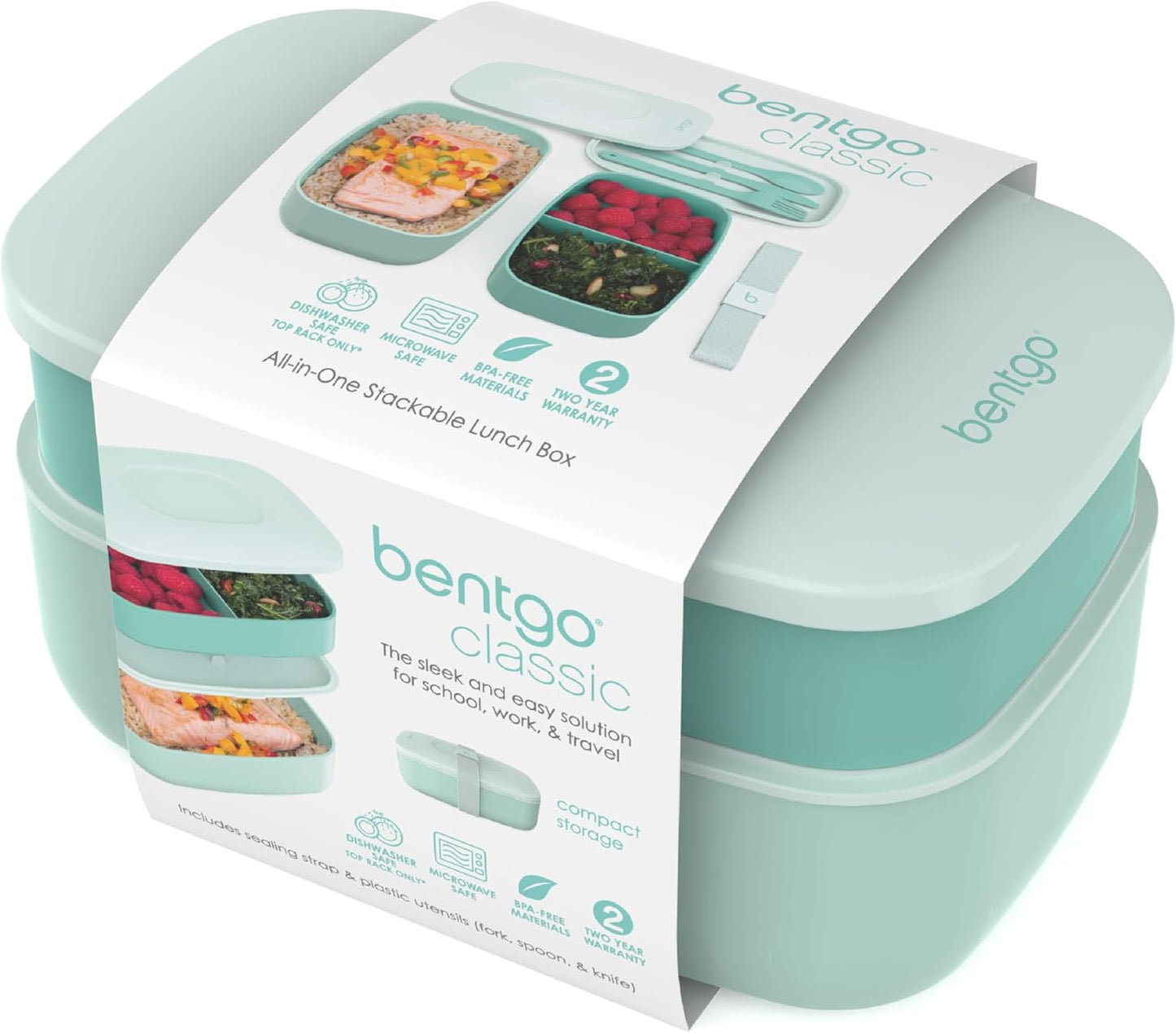  Classic  Adult Bento Box All In One Stackable Lunch Box Container