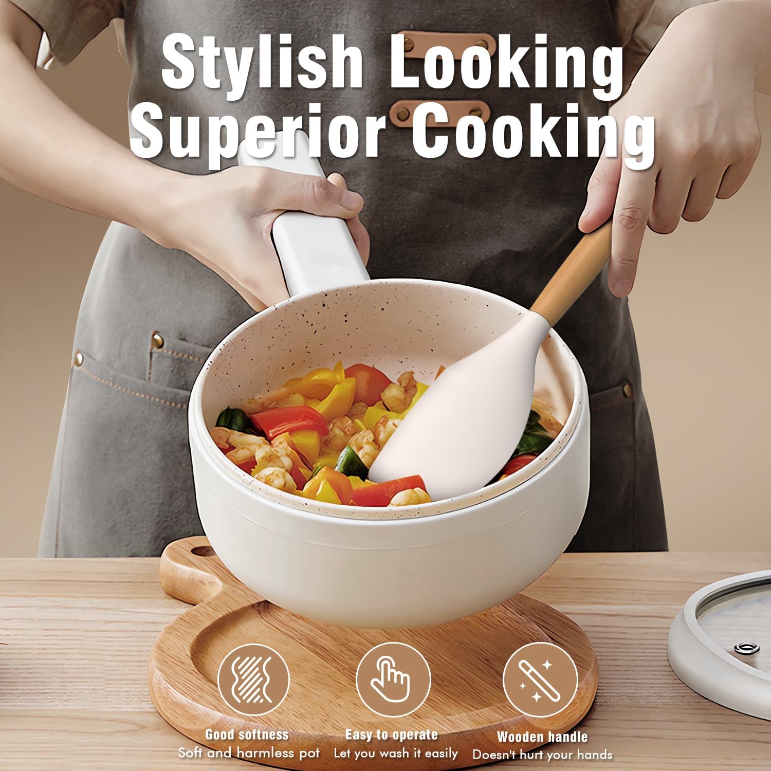 Silicone Cooking Utensils Set Silicone Kitchen Utensils for Cooking Wooden Handles