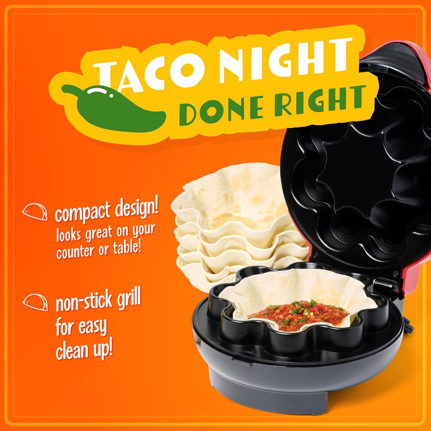 Taco Tuesday Tor tilla Bowl Maker for Baked Taco Bowls TostadasSalads Dips Appetizers