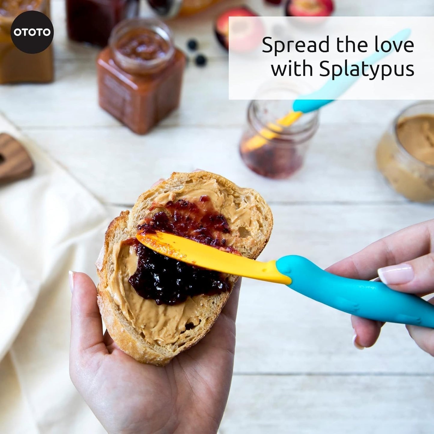 Splatypus Jar Spatula for Scooping and Scraping Unique Fun Cooking Kitchen Gadgets