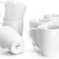 Porcelain Coffee Mugs 16 Ounce  Set of 6 Cups for Latte Hot Tea Cappuccino