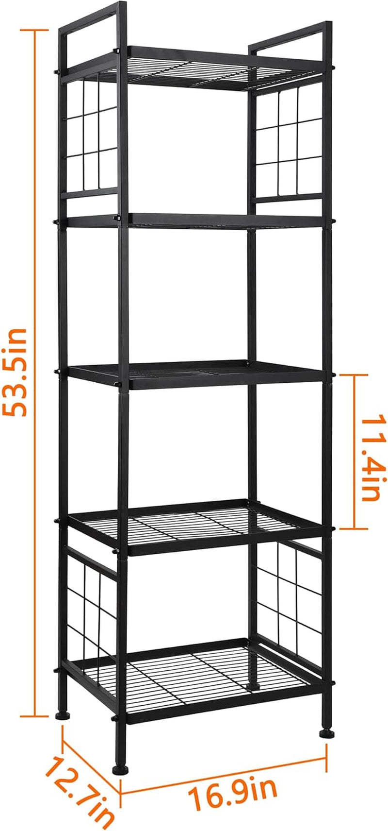 5-Wire Standing Storage Shelves, Metal Shelving Unit Pantry Rack for Laundry 