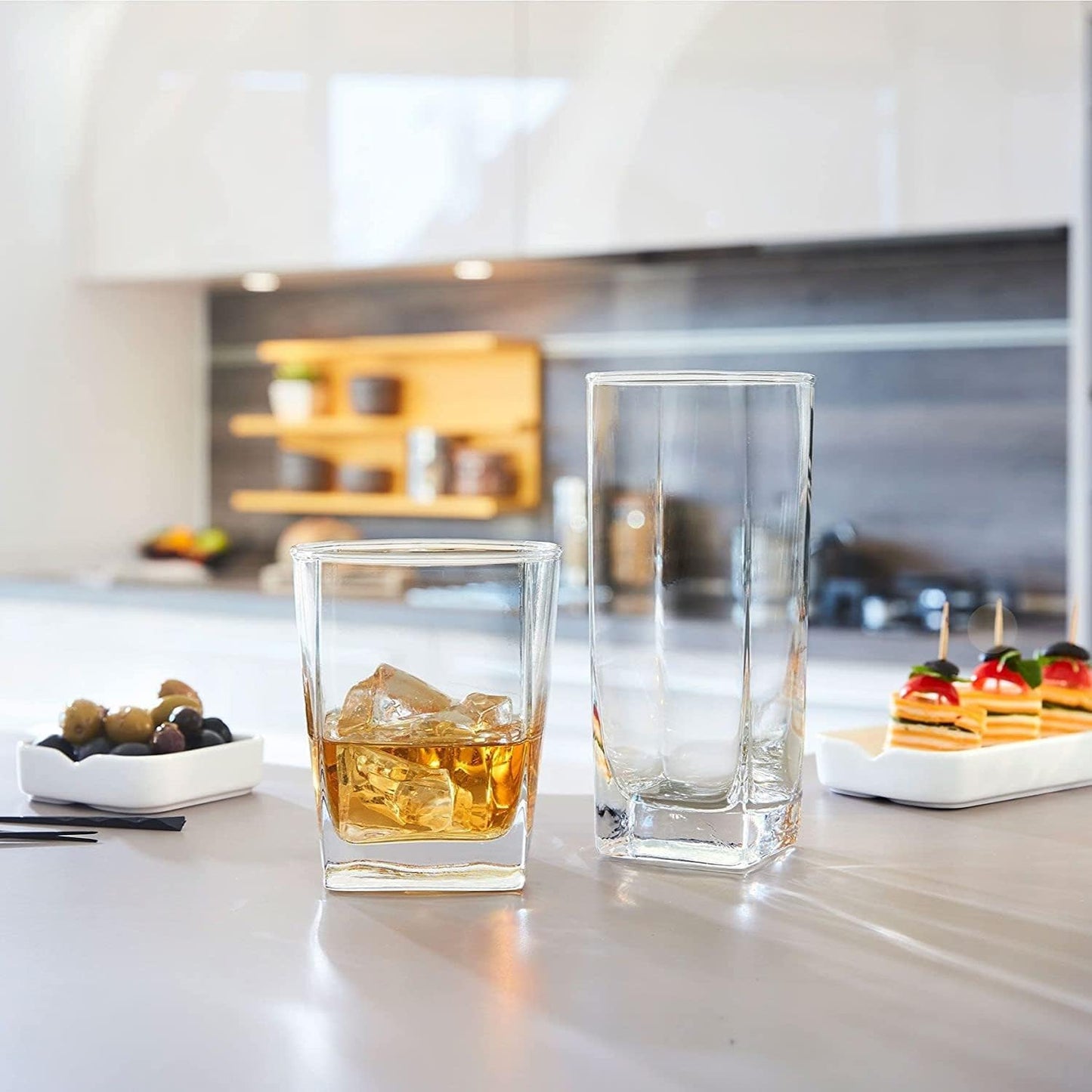 16 Drinkware Kitchen Glasses for Cocktail Iced Coffee 