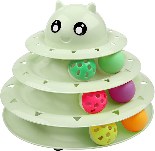 Level Turntable Cat Toy Balls with Six Colorful Balls 