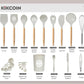 23 PCS Kitchen Utensils Set Wood Handle Silicone Cooking Utensils Set