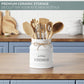 Ceramic Farmhouse Utensil Holder for Kitchen Counter Large Rustic Utensil Crock